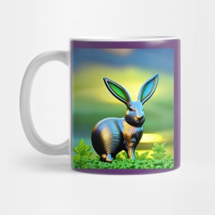 Metal Bunny Rabbit in the countryside Mug